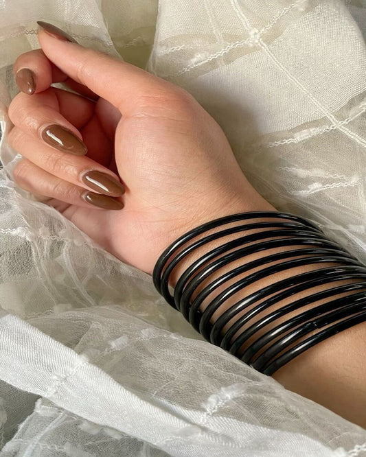 Motiyaar Black Glass Bangles