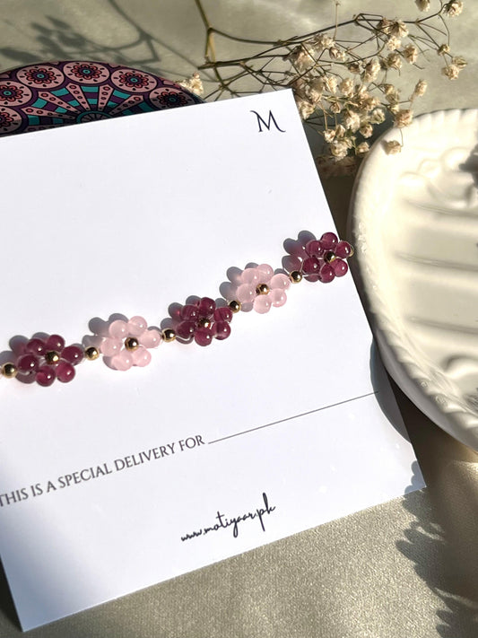 Flower Necklace & Bracelet Set