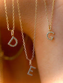18K Gold Plated Initial Letter Necklace | Crystal Pave Pendant | Dainty Personalized Jewelry