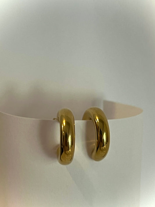 Golden Puff Hoops