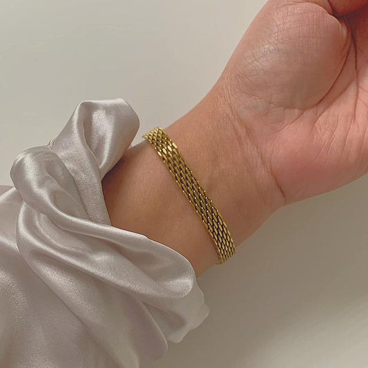 Gold Mesh Chain Bracelet