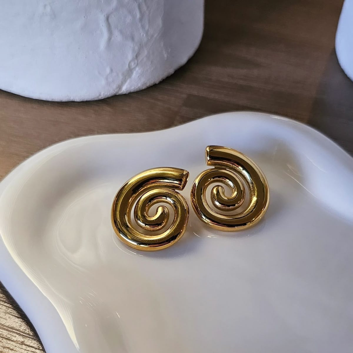 Spiral-Gold Hoops