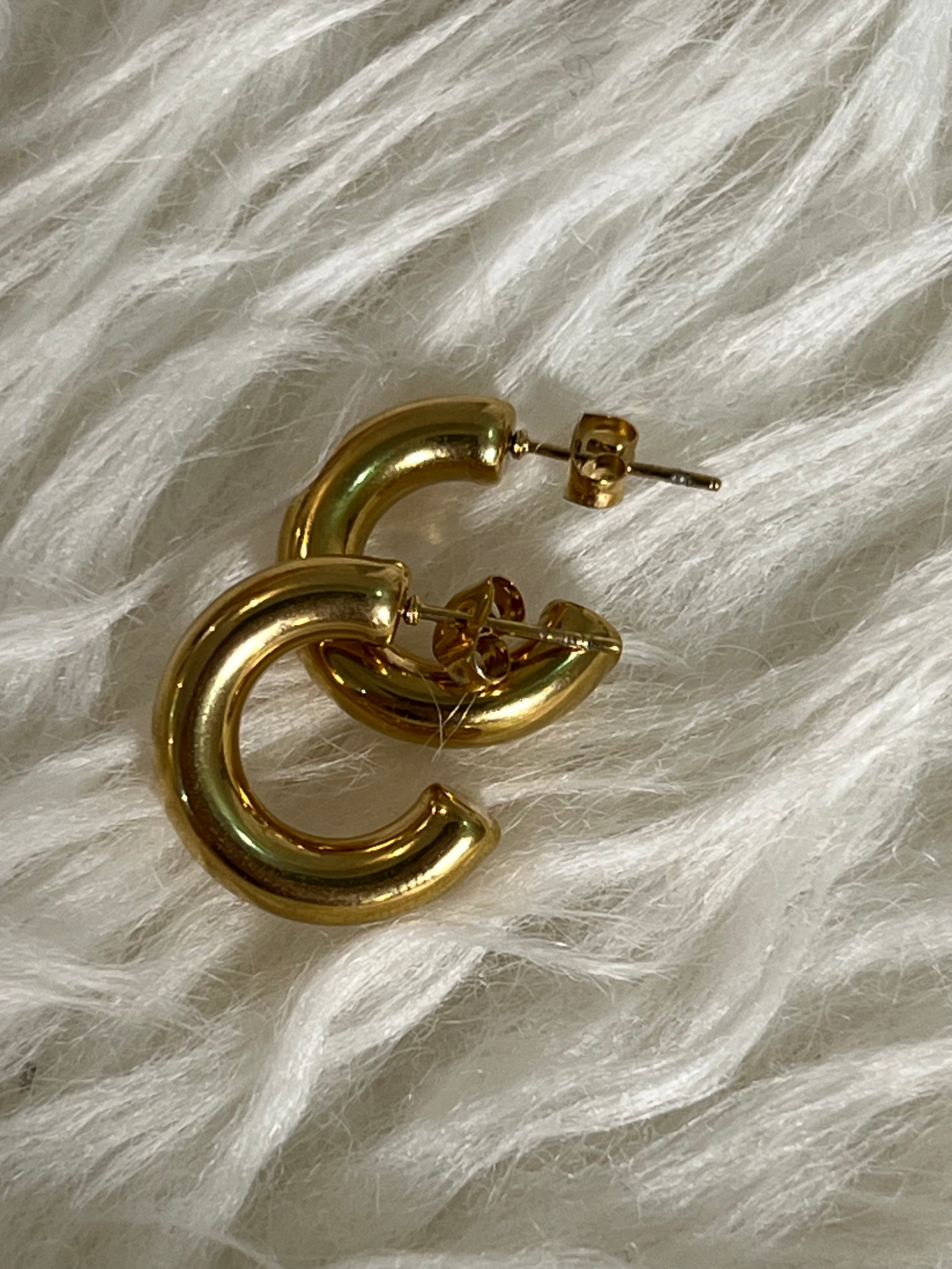 Golden Puff Hoops