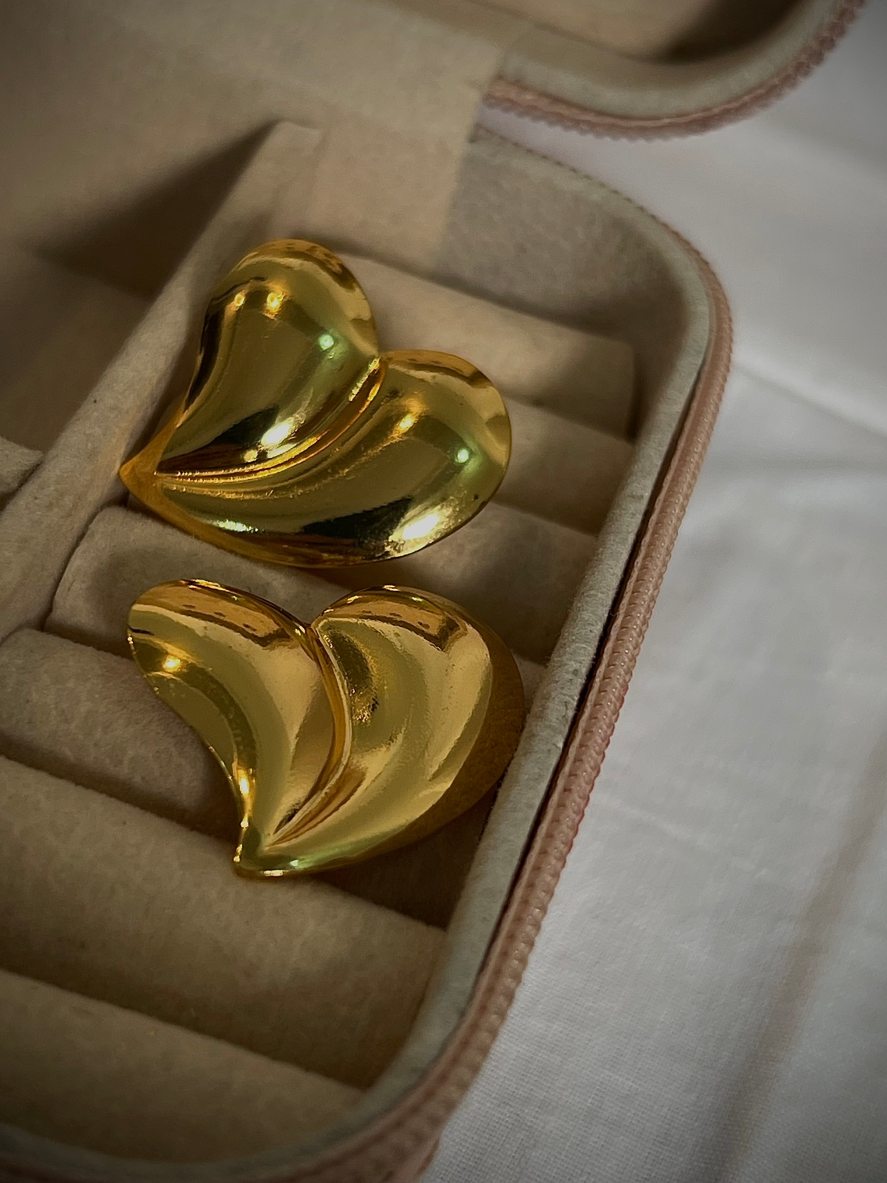 Golden Melt Heart Studs