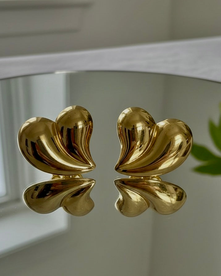 Golden Melt Heart Studs