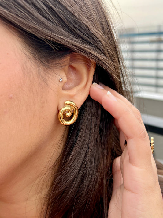 Spiral-Gold Hoops