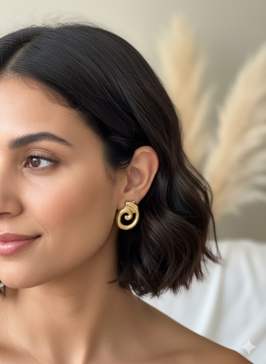 Spiral-Gold Hoops