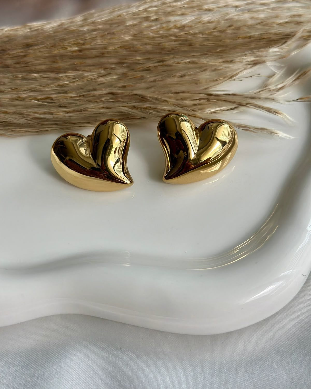 Golden Melt Heart Studs