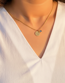 Initial & Birthstone Charm Necklace