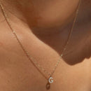 18K Gold Plated Initial Letter Necklace | Crystal Pave Pendant | Dainty Personalized Jewelry