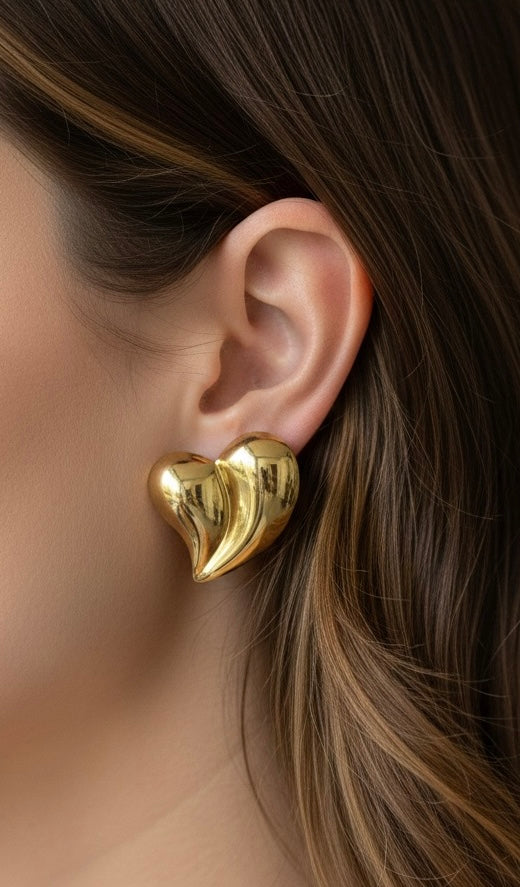 Golden Melt Heart Studs