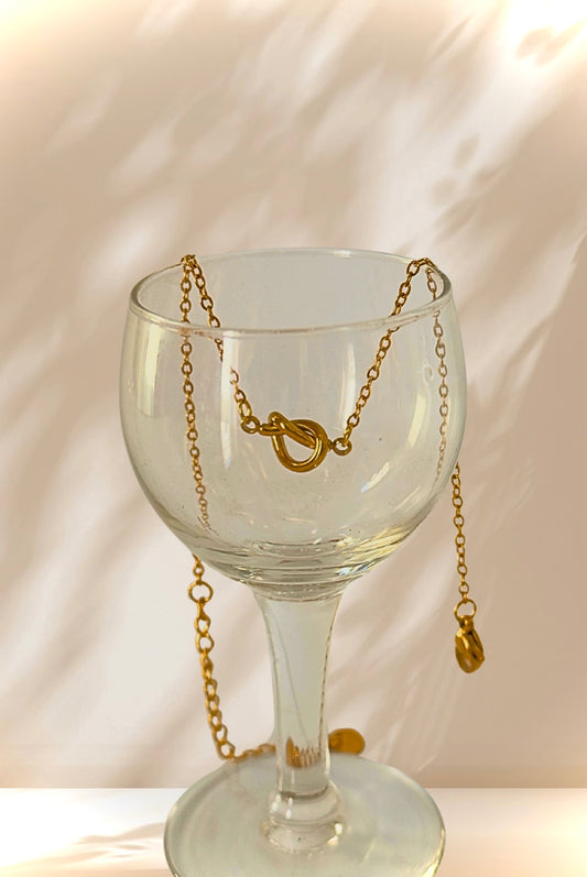 Gold Hearts Knot Pendant