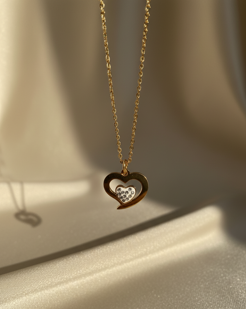 Zircon Heart shaped necklace