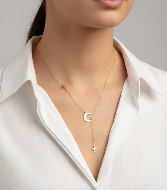 Moon-star necklace