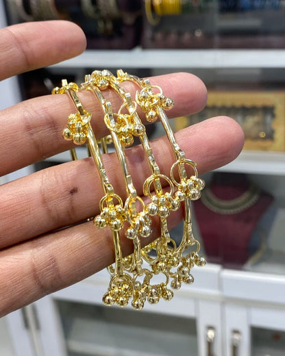 Kashmiri Gold & Silver Floral Bangles