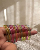 Motiyaar Premium Light Multi Color Glass Bangles