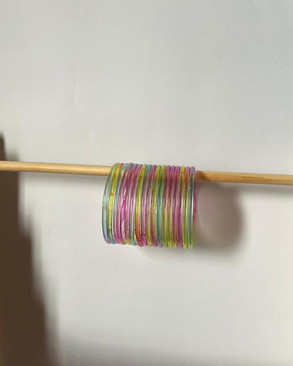 Motiyaar Premium Light Multi Color Glass Bangles