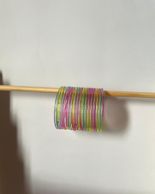 Motiyaar Premium Light Multi Color Glass Bangles