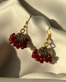Noor Luxe Crystal Jhumka Earrings Pearl and Festive Colors
