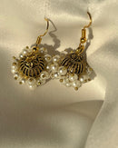 Noor Luxe Crystal Jhumka Earrings Pearl and Festive Colors