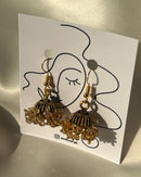 Noor Luxe Crystal Jhumka Earrings Pearl and Festive Colors