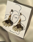 Noor Luxe Crystal Jhumka Earrings Pearl and Festive Colors