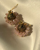 Noor Luxe Crystal Jhumka Earrings Pearl and Festive Colors