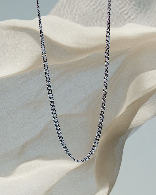 Silver Curb Link Chain