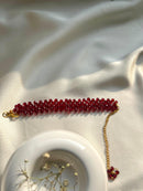 Crimson Charm Beaded Bracelet