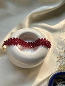 Crimson Charm Beaded Bracelet