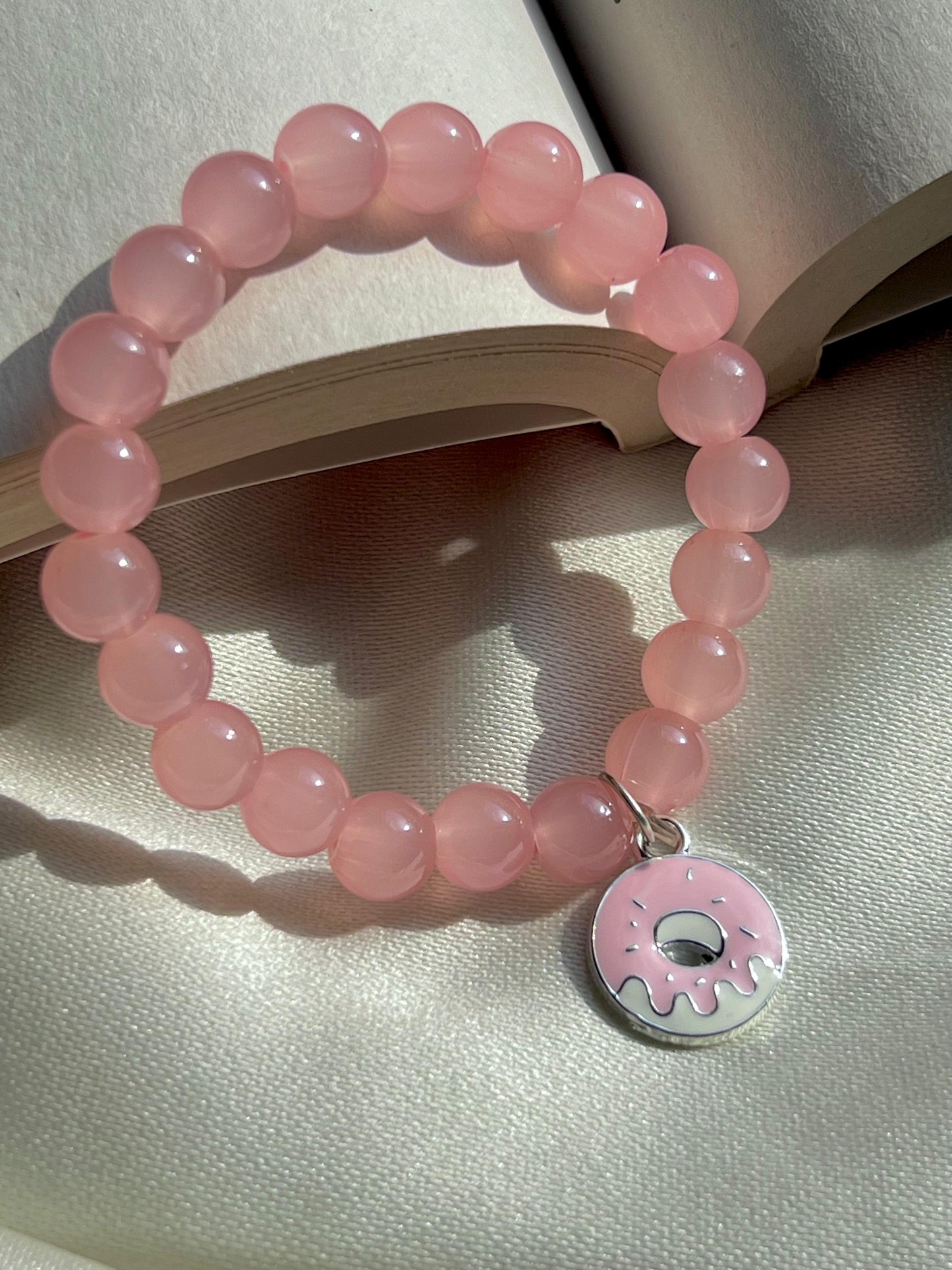 Pink Charm Beaded Bracelet