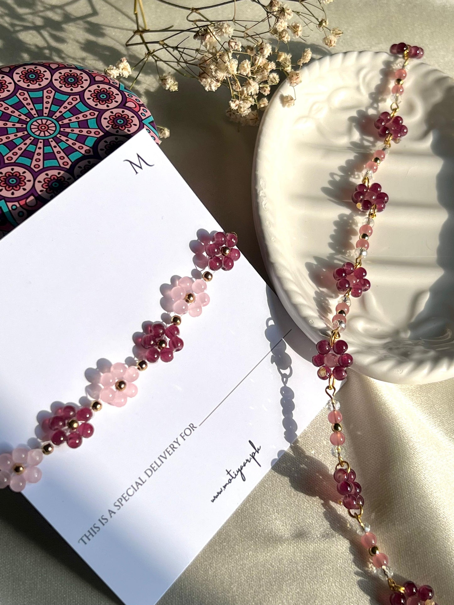 Flower Necklace & Bracelet Set