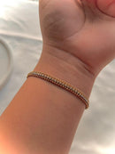 Luxury Double Row Gold Tennis Bracelet with Cubic Zirconia