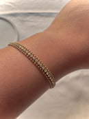 Luxury Double Row Gold Tennis Bracelet with Cubic Zirconia