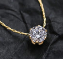 Dainty Gold CZ Solitaire Necklace