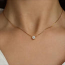 Dainty Gold CZ Solitaire Necklace