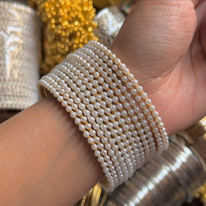 Hania Amir Trendy White Pearl Bangles