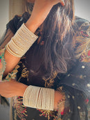 Hania Amir Trendy White Pearl Bangles