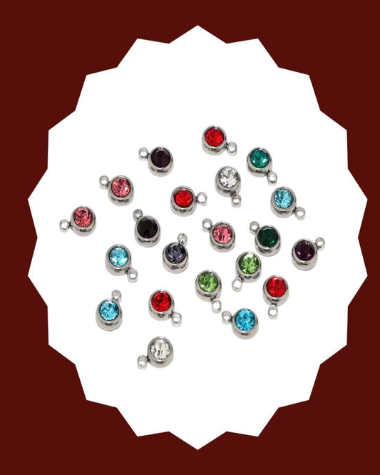 Birthstone Silver Charms