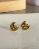 Motiyaar Crescent Moon Studs