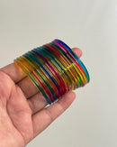 Motiyaar Premium Dark Multi Color Glass Bangles