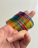 Motiyaar Premium Dark Multi Color Glass Bangles