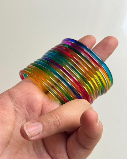 Motiyaar Premium Dark Multi Color Glass Bangles