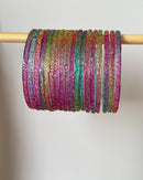 Motiyaar Premium Raindrop Multi Color Glass Bangles
